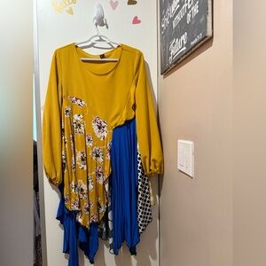 Mixed Media Mustard Yellow Top